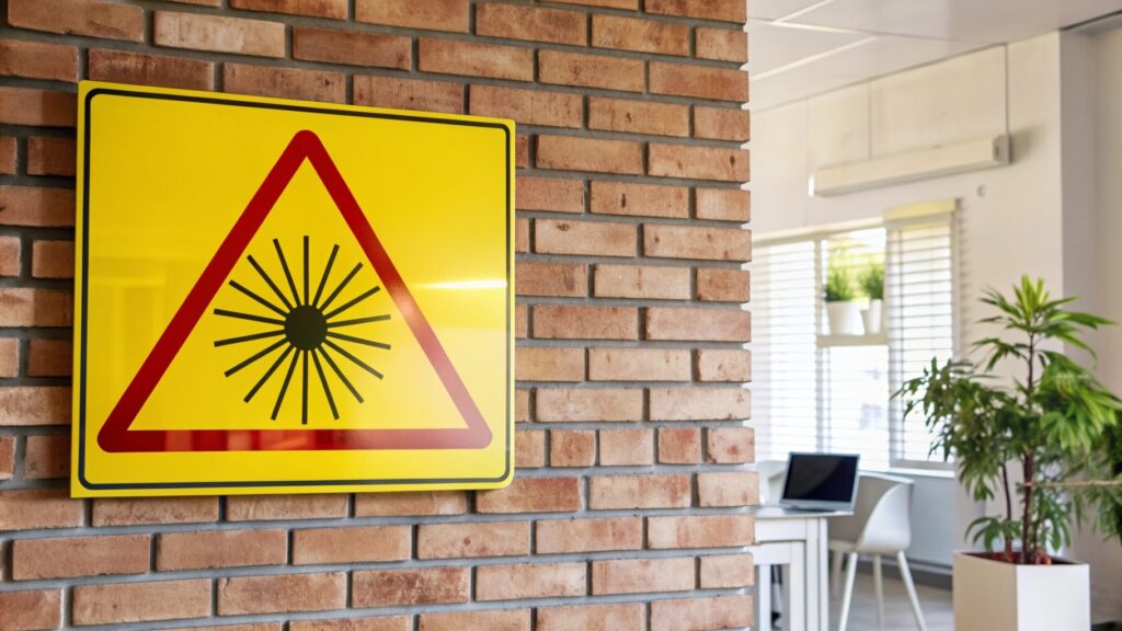 Знак об опасности лазерного излучения